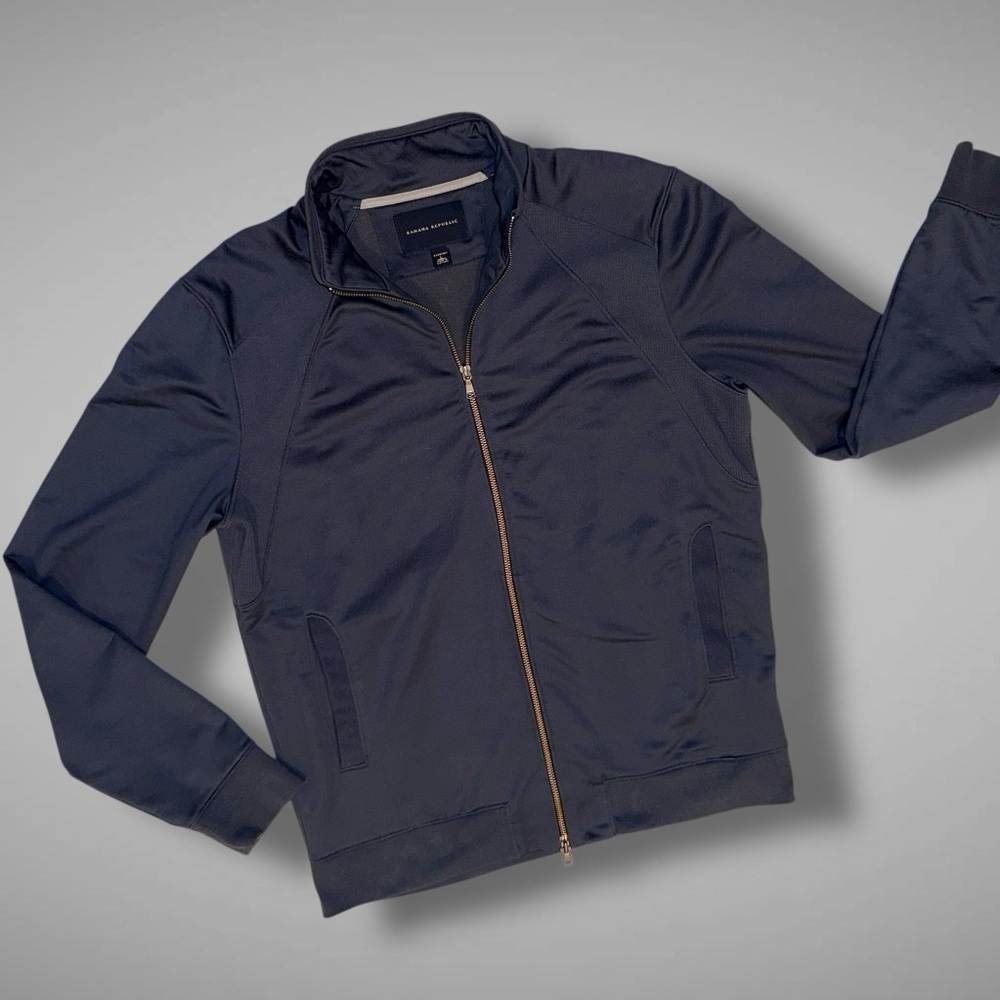 Banana Republic Men’s Full-Zip Jacket | Navy Blue Stretch Track Style | Size L